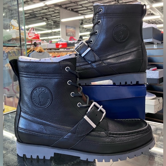 Polo Ralph Lauren Country Tumbled Leather Ranger Boots Size 10.5 - Picture 1 of 9